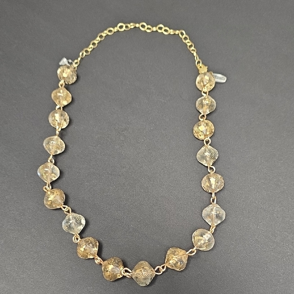 Leetie Gold-Tone Lucite Bead Necklace